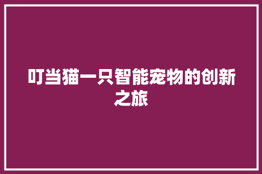 叮当猫一只智能宠物的创新之旅