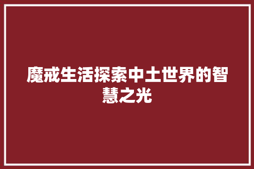 魔戒生活探索中土世界的智慧之光