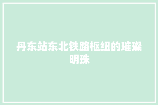 丹东站东北铁路枢纽的璀璨明珠