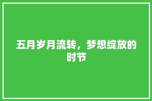 五月岁月流转，梦想绽放的时节