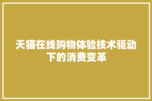 天猫在线购物体验技术驱动下的消费变革  第1张