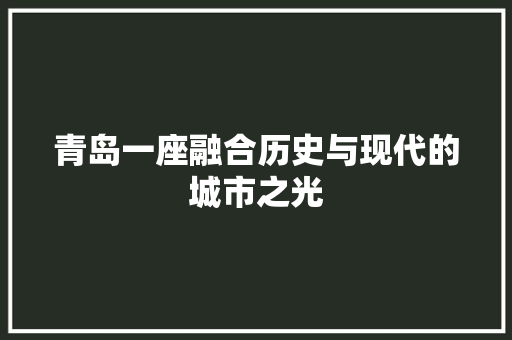 青岛一座融合历史与现代的城市之光  第1张