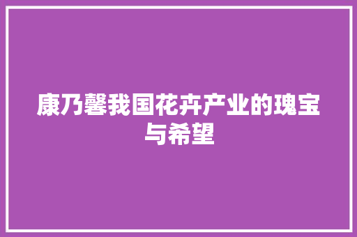 康乃馨我国花卉产业的瑰宝与希望