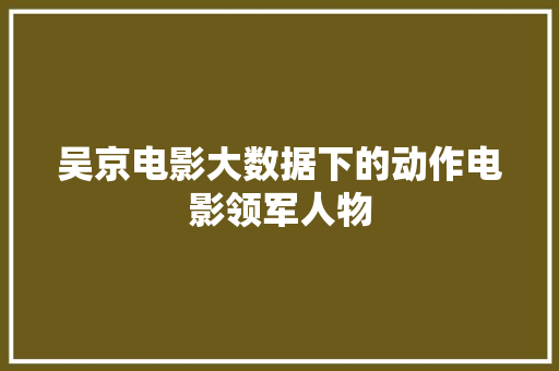 吴京电影大数据下的动作电影领军人物