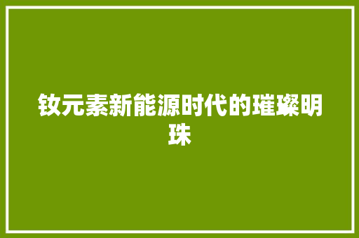 钕元素新能源时代的璀璨明珠