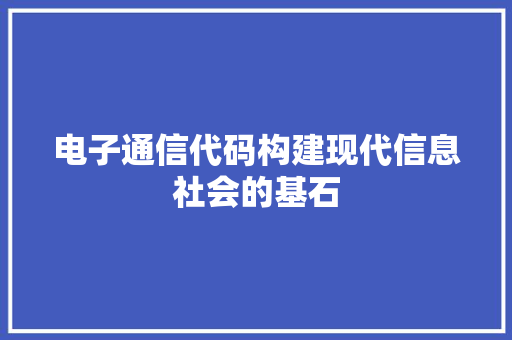 电子通信代码构建现代信息社会的基石