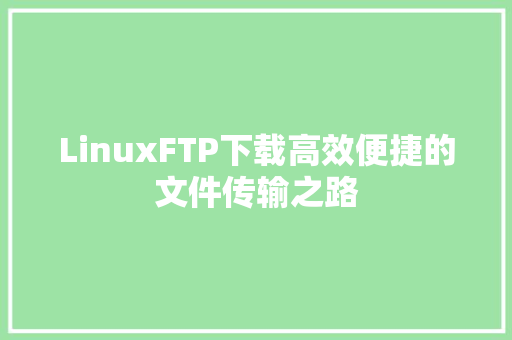 LinuxFTP下载高效便捷的文件传输之路