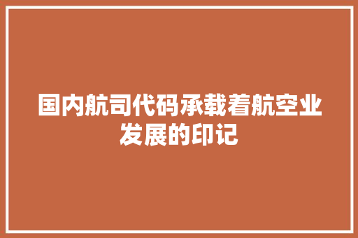 国内航司代码承载着航空业发展的印记
