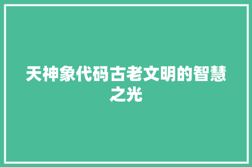 天神象代码古老文明的智慧之光