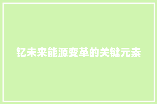 钇未来能源变革的关键元素