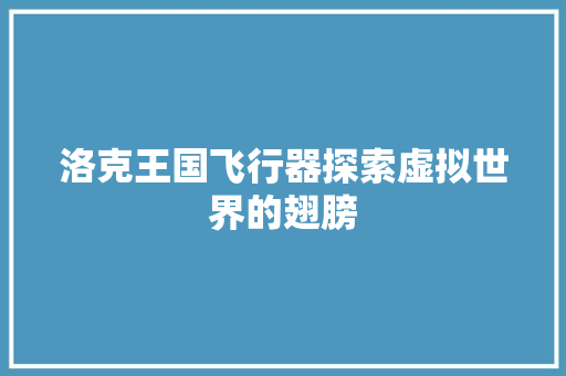 洛克王国飞行器探索虚拟世界的翅膀