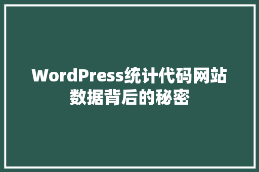 WordPress统计代码网站数据背后的秘密