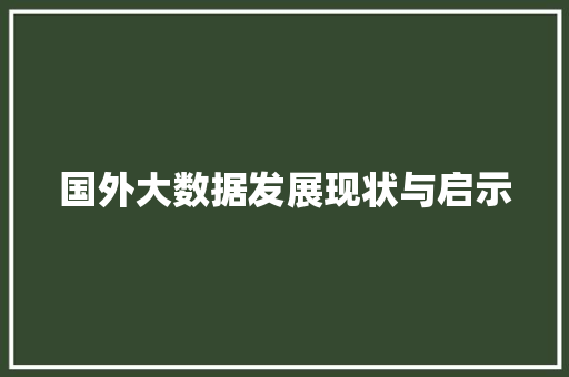国外大数据发展现状与启示  第1张
