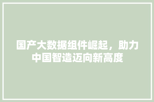 国产大数据组件崛起，助力中国智造迈向新高度  第1张