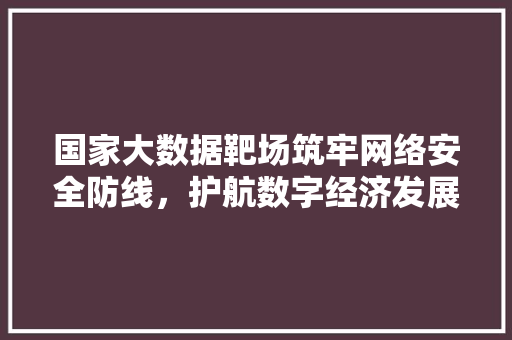 国家大数据靶场筑牢网络安全防线，护航数字经济发展