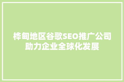 桦甸地区谷歌SEO推广公司助力企业全球化发展