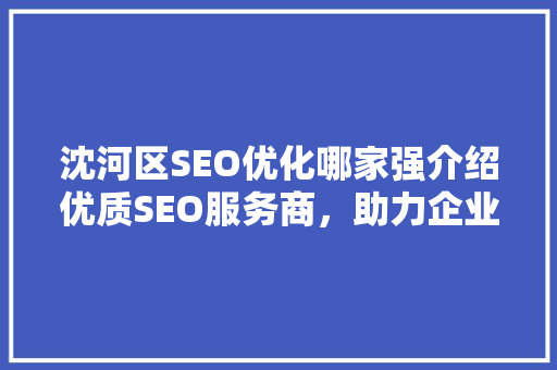 沈河区SEO优化哪家强介绍优质SEO服务商，助力企业腾飞！