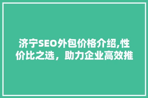 济宁SEO外包价格介绍,性价比之选，助力企业高效推广