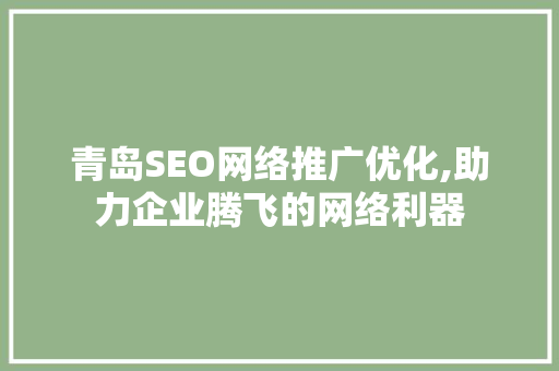 青岛SEO网络推广优化,助力企业腾飞的网络利器