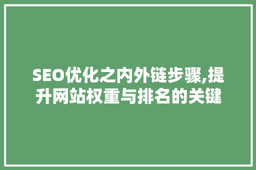 SEO优化之内外链步骤,提升网站权重与排名的关键