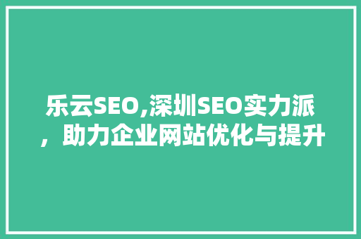 乐云SEO,深圳SEO实力派，助力企业网站优化与提升