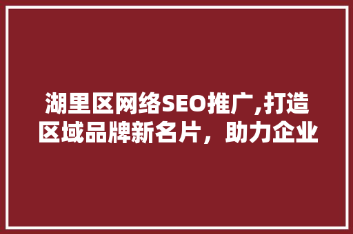 湖里区网络SEO推广,打造区域品牌新名片，助力企业腾飞