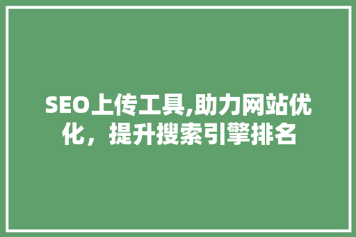 SEO上传工具,助力网站优化，提升搜索引擎排名  第1张