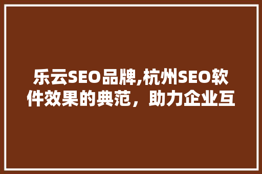 乐云SEO品牌,杭州SEO软件效果的典范，助力企业互联网营销新高度