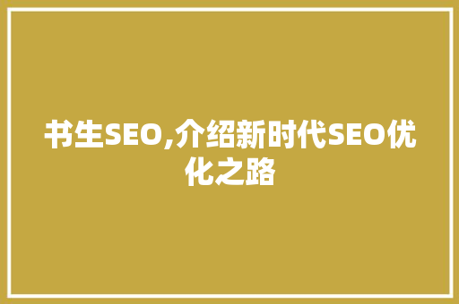 书生SEO,介绍新时代SEO优化之路