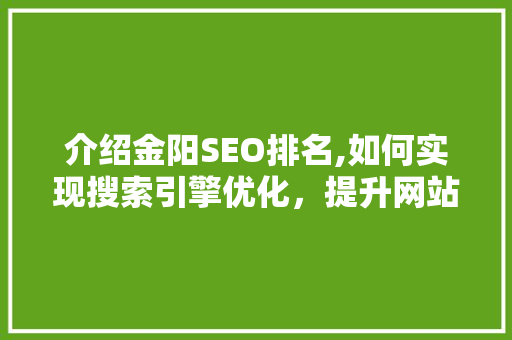 介绍金阳SEO排名,如何实现搜索引擎优化，提升网站流量