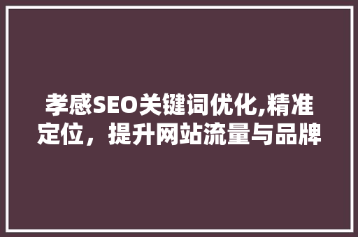 孝感SEO关键词优化,精准定位，提升网站流量与品牌价值