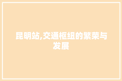 昆明站,交通枢纽的繁荣与发展
