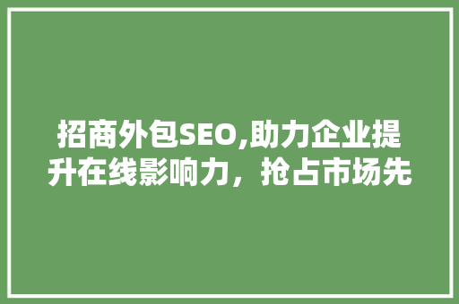 招商外包SEO,助力企业提升在线影响力，抢占市场先机