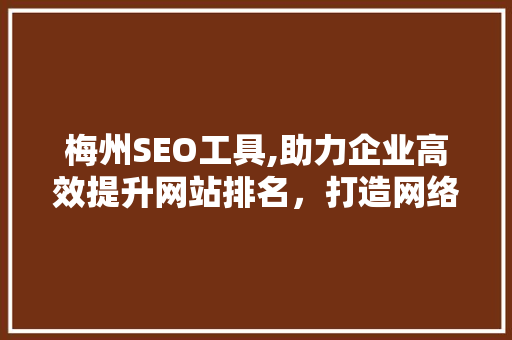 梅州SEO工具,助力企业高效提升网站排名，打造网络品牌新高度