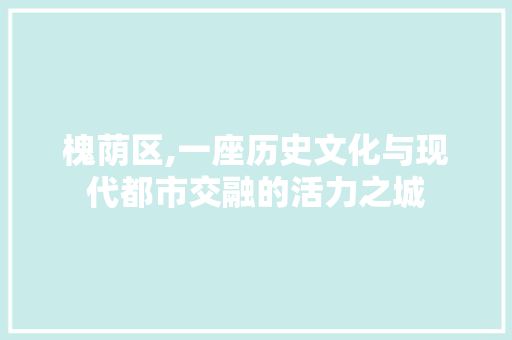 槐荫区,一座历史文化与现代都市交融的活力之城