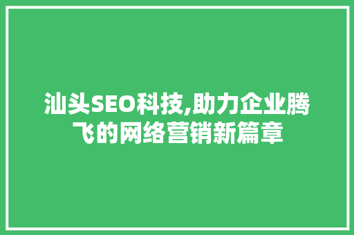 汕头SEO科技,助力企业腾飞的网络营销新篇章