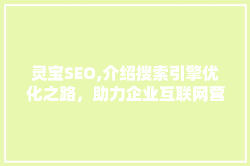 灵宝SEO,介绍搜索引擎优化之路，助力企业互联网营销