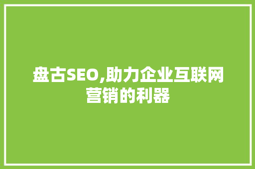 盘古SEO,助力企业互联网营销的利器