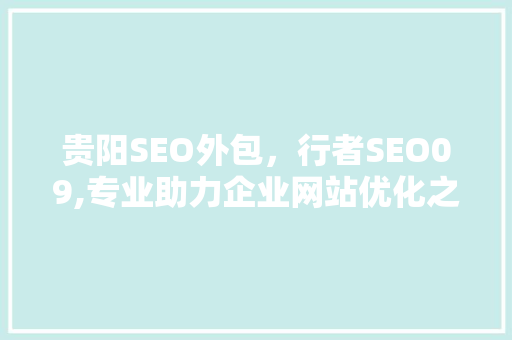 贵阳SEO外包，行者SEO09,专业助力企业网站优化之路
