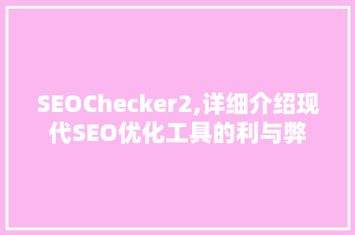 SEOChecker2,详细介绍现代SEO优化工具的利与弊