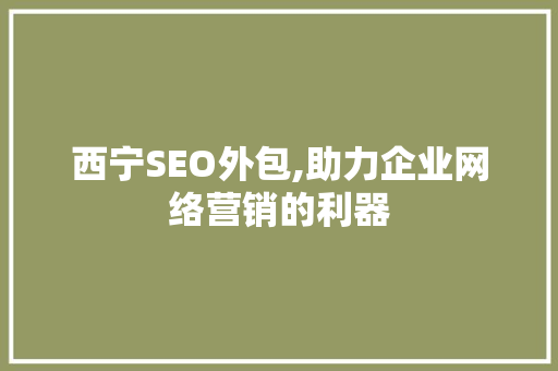 西宁SEO外包,助力企业网络营销的利器