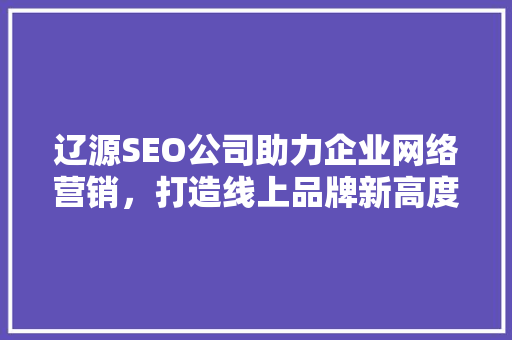 辽源SEO公司助力企业网络营销，打造线上品牌新高度