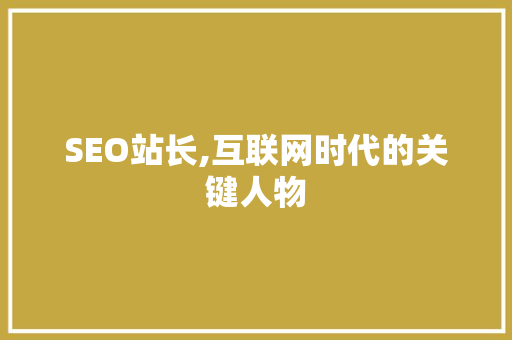 SEO站长,互联网时代的关键人物