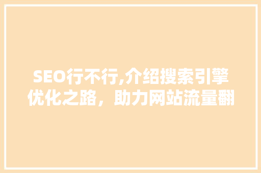 SEO行不行,介绍搜索引擎优化之路，助力网站流量翻倍！