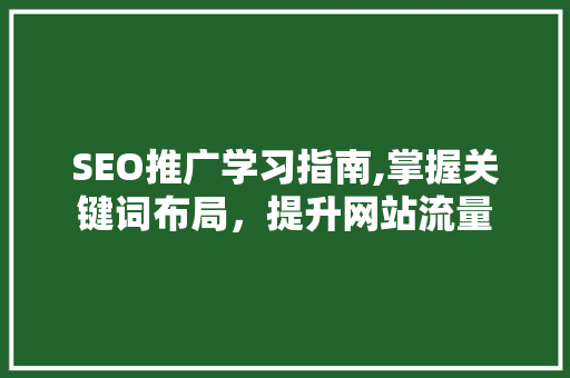 SEO推广学习指南,掌握关键词布局，提升网站流量