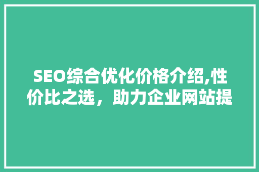 SEO综合优化价格介绍,性价比之选，助力企业网站提升排名