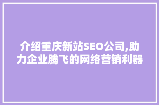 介绍重庆新站SEO公司,助力企业腾飞的网络营销利器  第1张