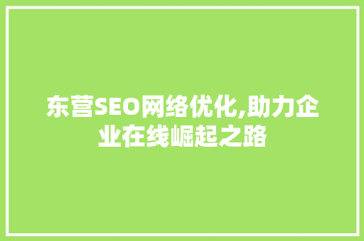东营SEO网络优化,助力企业在线崛起之路
