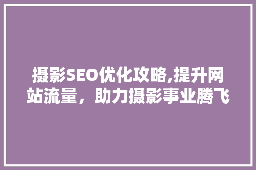 摄影SEO优化攻略,提升网站流量，助力摄影事业腾飞