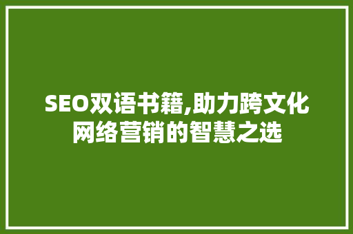 SEO双语书籍,助力跨文化网络营销的智慧之选